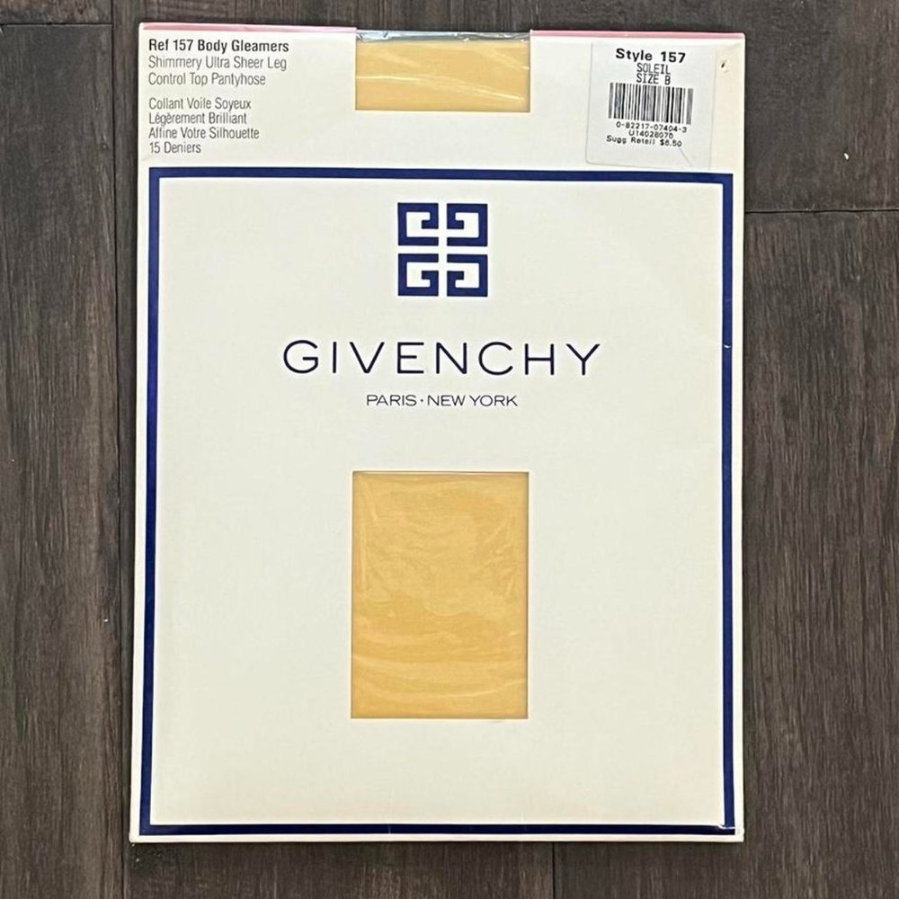 Vintage 1990 Nude Givenchy Sheer Tights Hosiery Pantyhose Body Gleamers